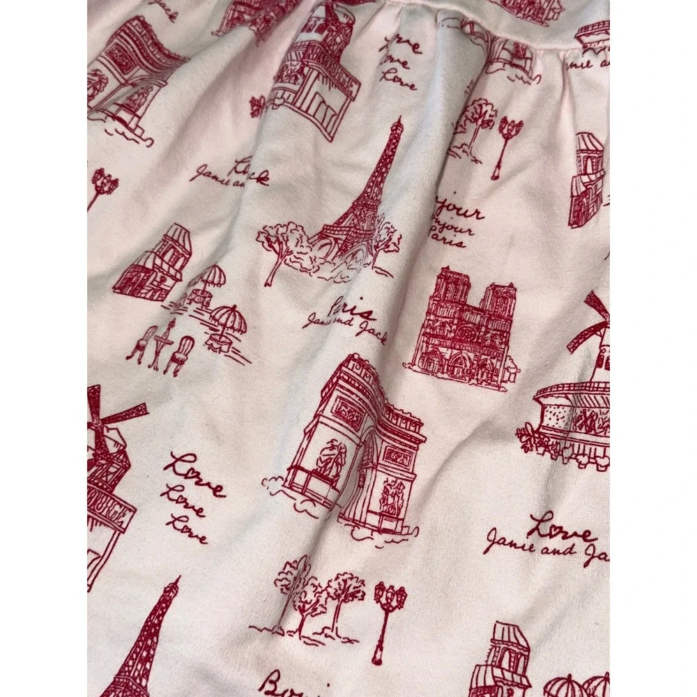 Janie and Jack Paris Themed Toile Ponte Dress Girls Size 3T